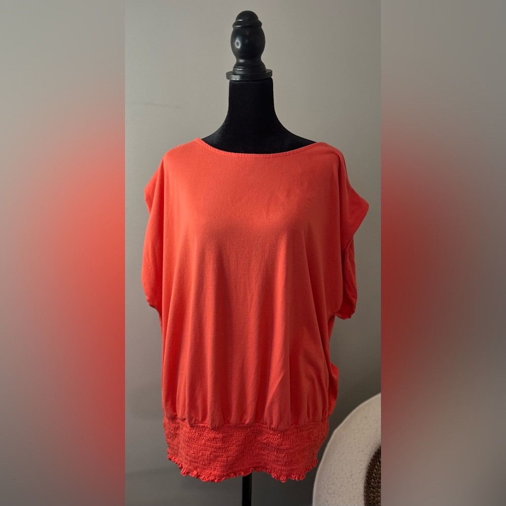 Orange, Cap Sleeve, Blouse, Size 2X